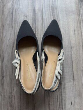 Dior J'Adior Black Velvet Slingback Pumps